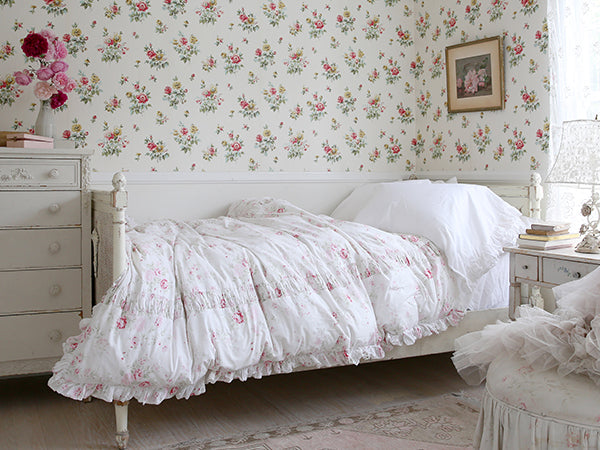 Camicia Da Notte Rachel Ashwell Shabby Chic – Bianco Con Boccioli Di Rosa, Cotone, Taglia L, Nuova Con Etichette Rachel Ashwell Nightgown Bianco Lilla Taglia L