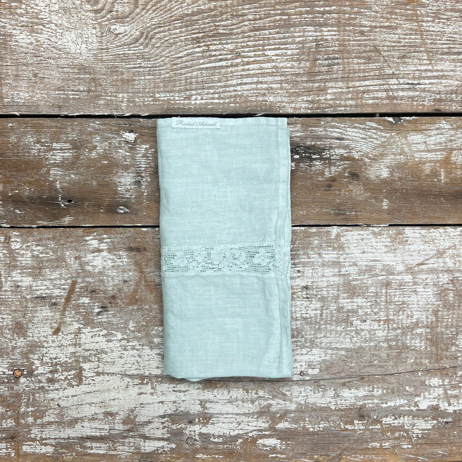 Teal Lace Inset Napkin