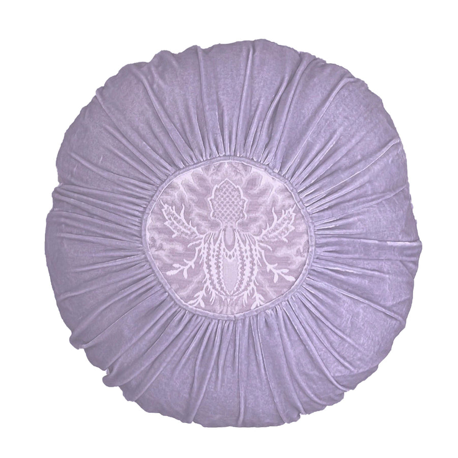 Purple Damask Round Pillow