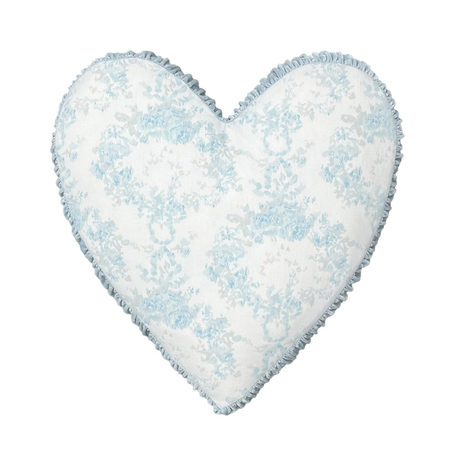 Blue Watermark Heart Pillow