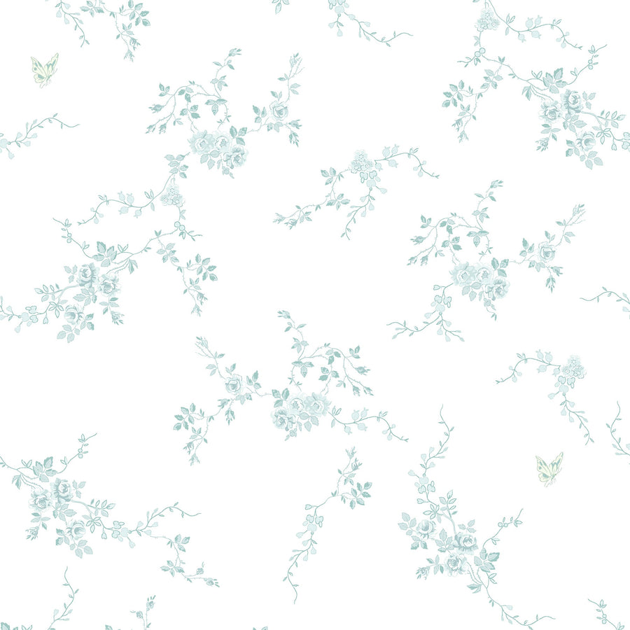 Butterflies Blue Wallpaper - Swatch