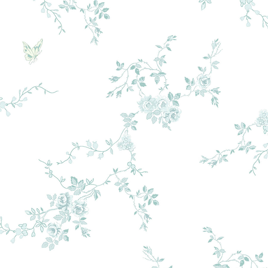 Butterflies Blue Wallpaper - Swatch