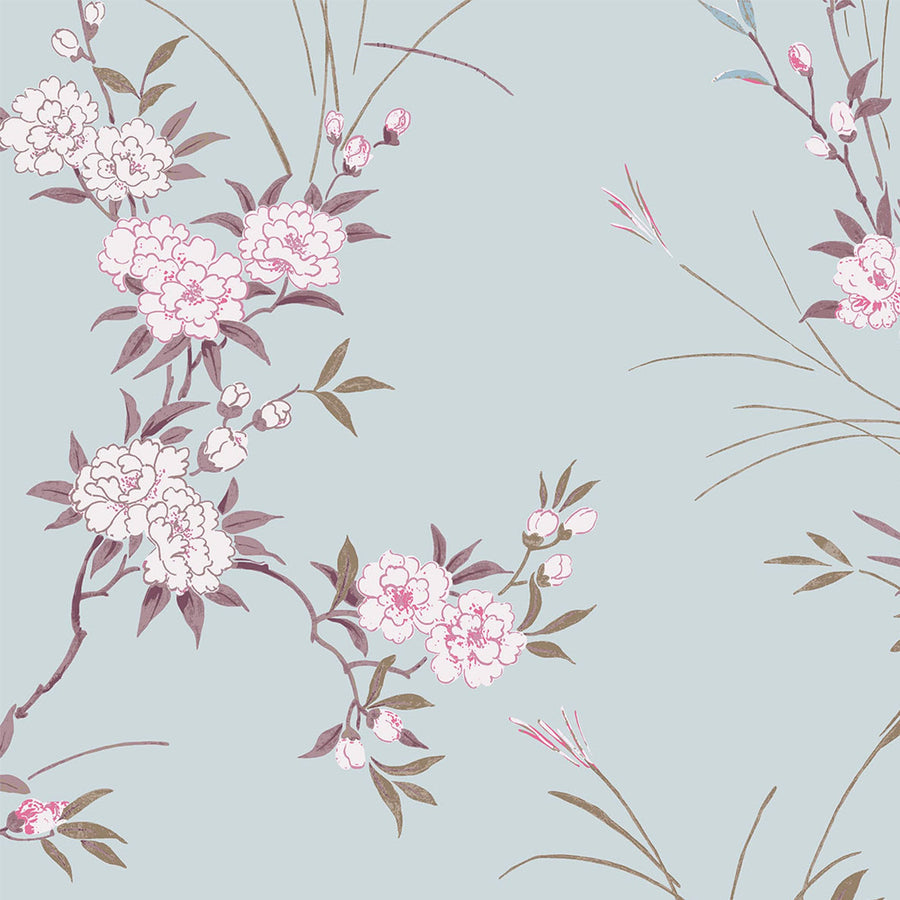 Bird Chinoiserie Blue Wallpaper - Swatch
