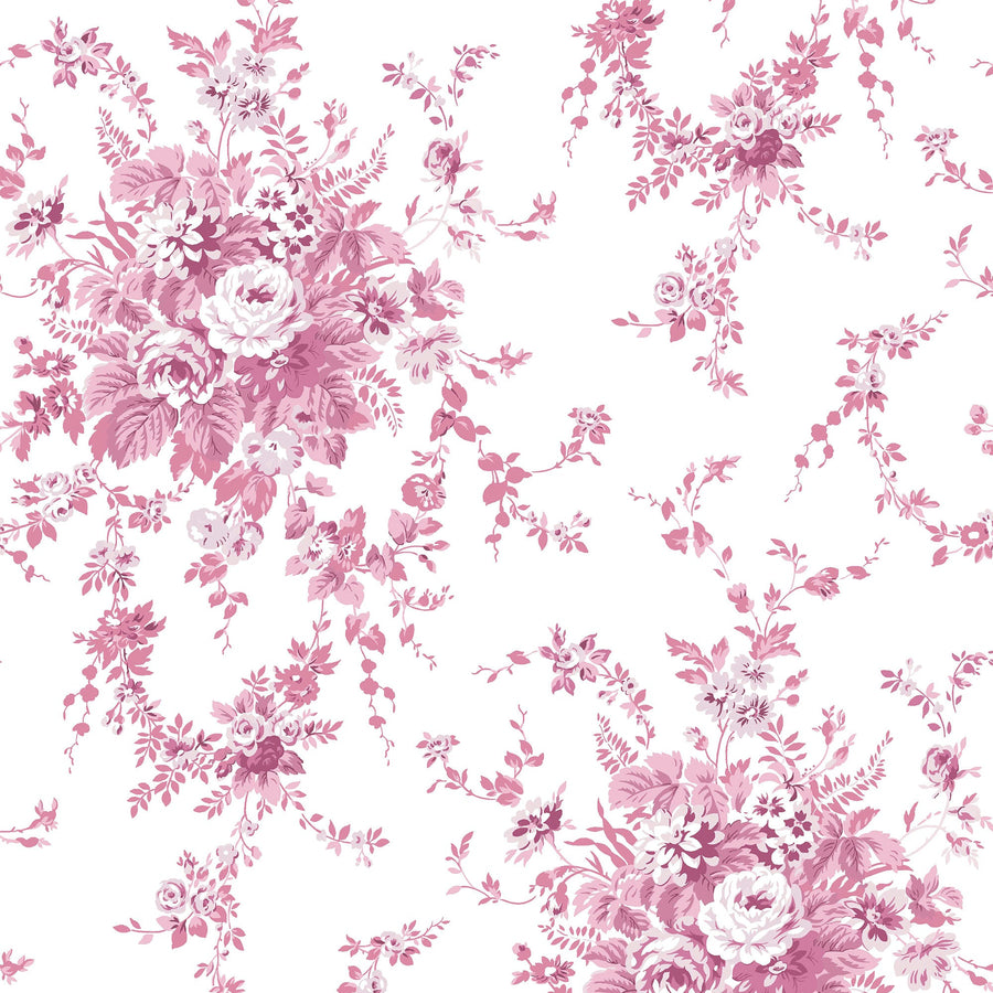 Garden Floral Pink Wallpaper - Swatch