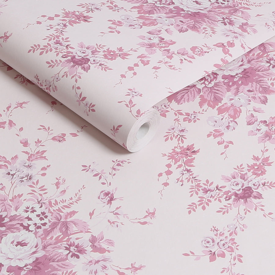 Garden Floral Pink Wallpaper
