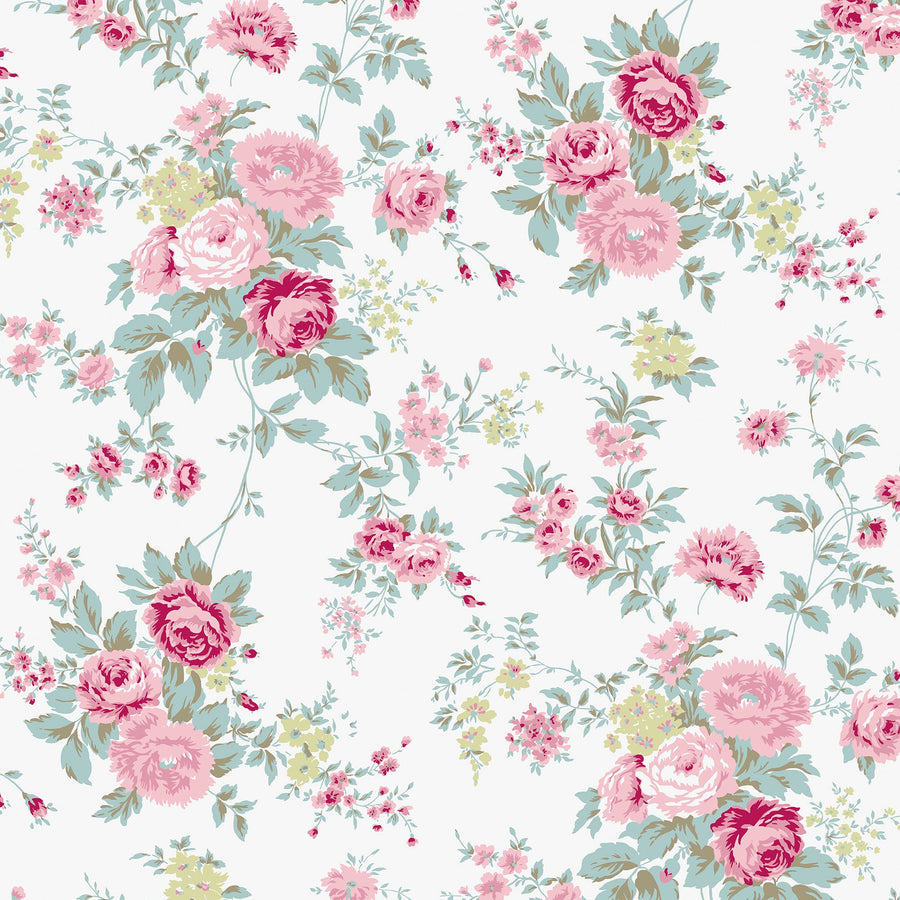 Wild Flower Off White Wallpaper - Swatch