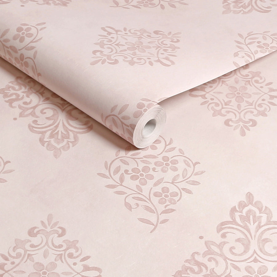 Diamond Motif Pink Wallpaper