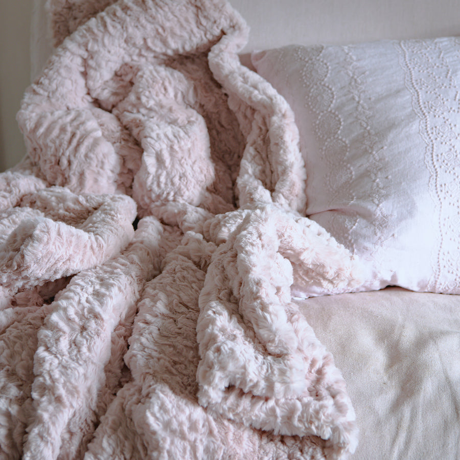 Pink Mink Faux Fur Throw by Rachel Ashwell®