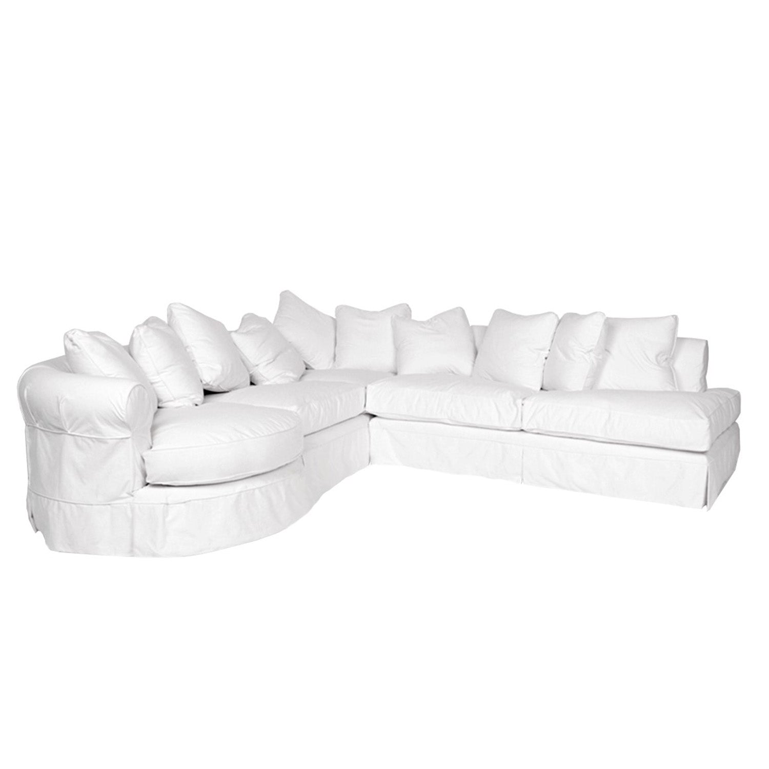 Machine Washable Slipcover Sectional with Rounded End – Rachel Ashwell ...