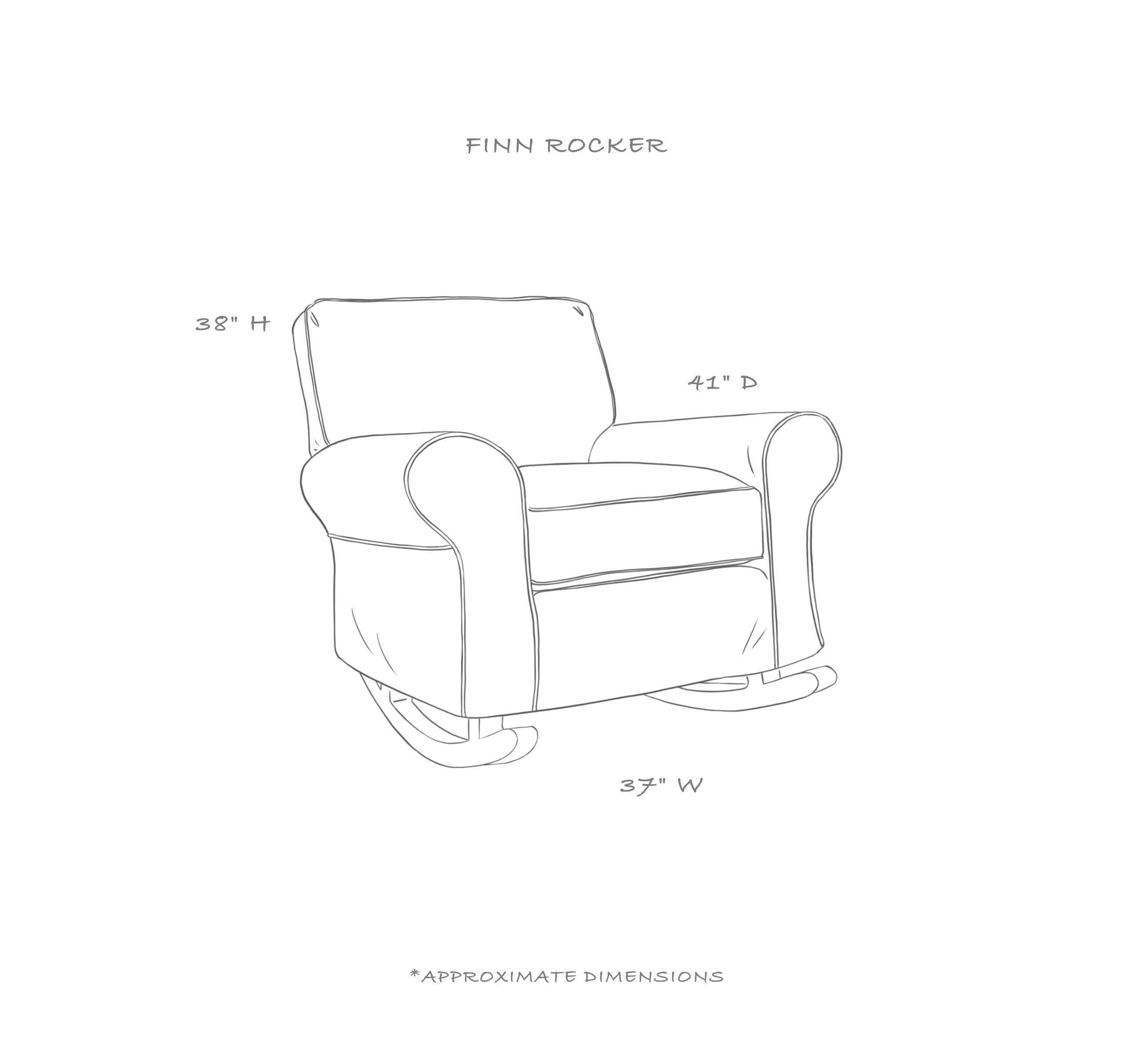 Slipcover Rocking Chair Rocking Armchair with Rolled Arms Rachel