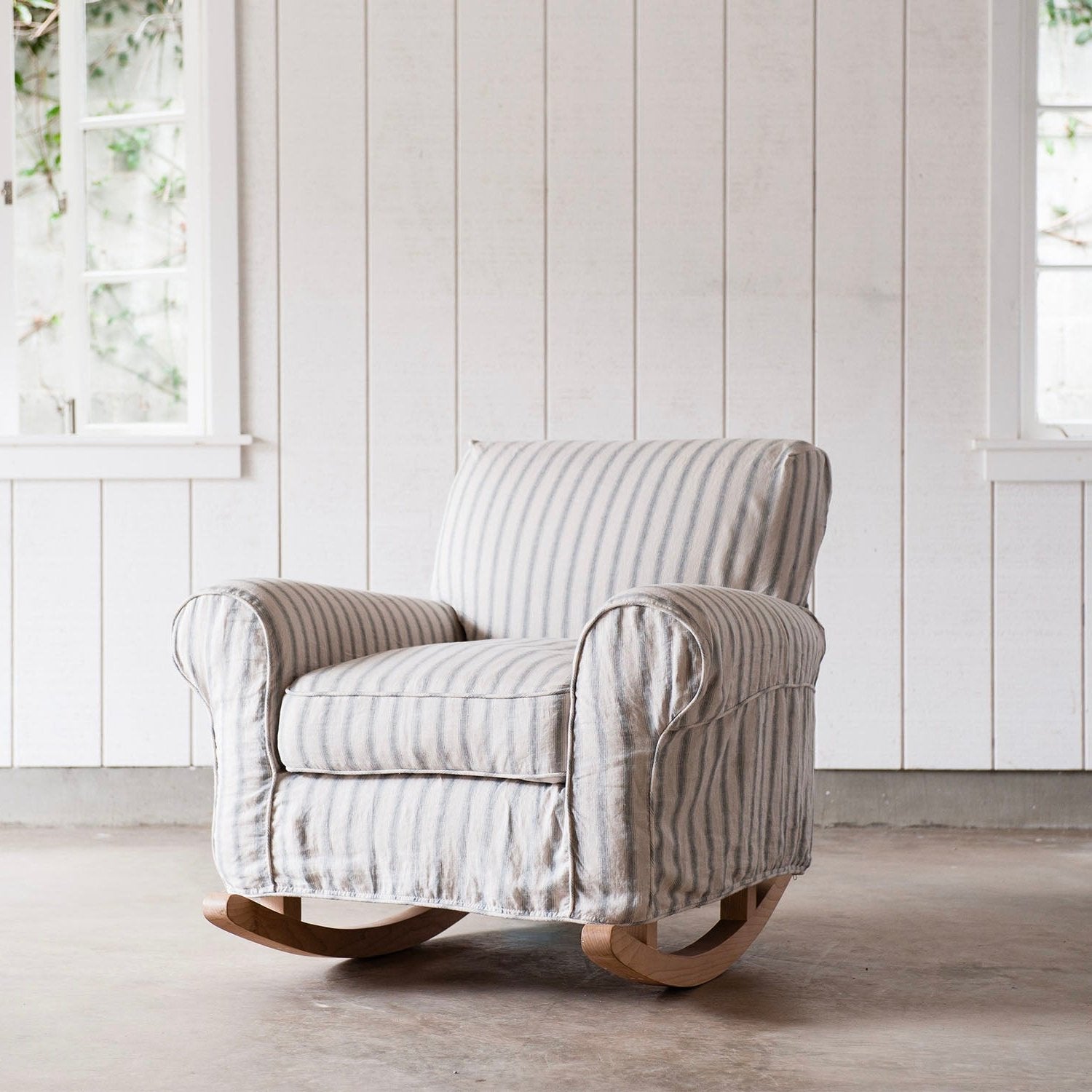 Slipcover Rocking Chair | Rocking Armchair with Rolled Arms – Rachel ...