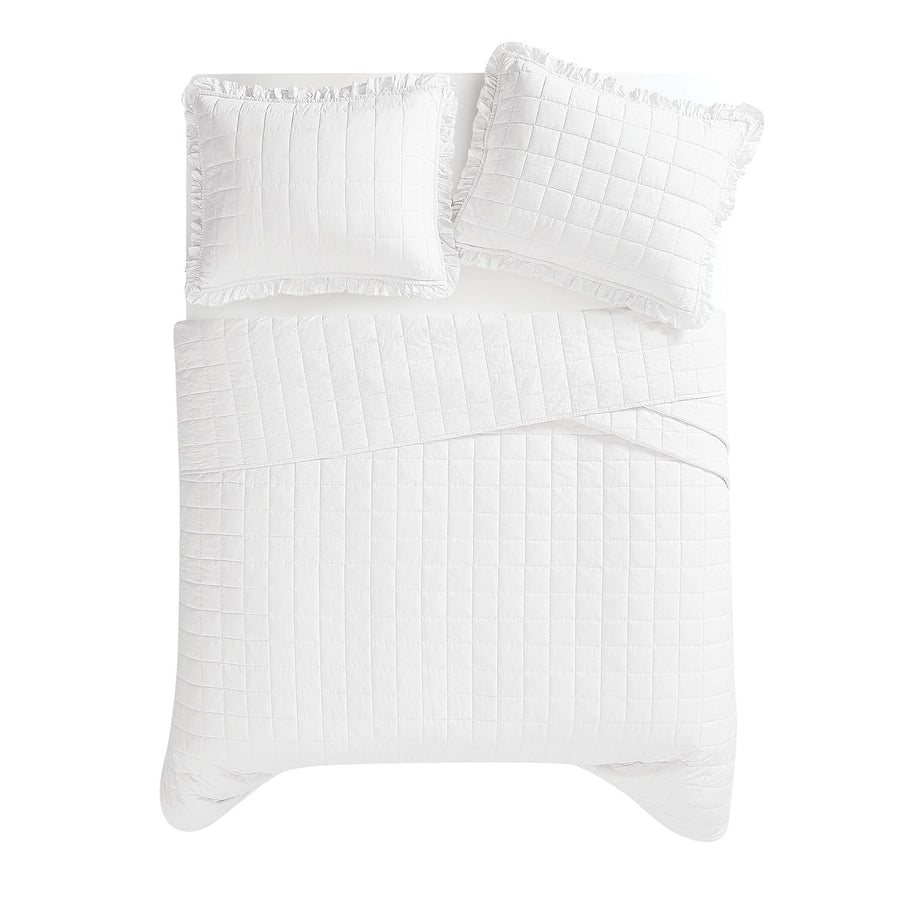 The Farmhouse by Rachel Ashwell - Ruffled Washed Cotton White - Quilt Set