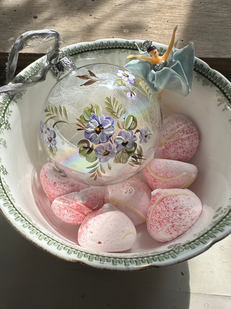 Ben Peck-Whiston - Painted Glass Ribbon Ball Holiday Ornament