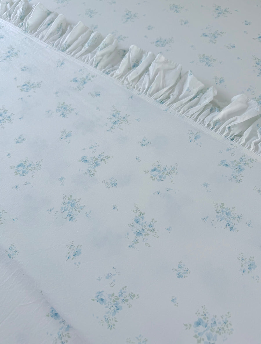 Blue Rosabelle Poplin Sheets
