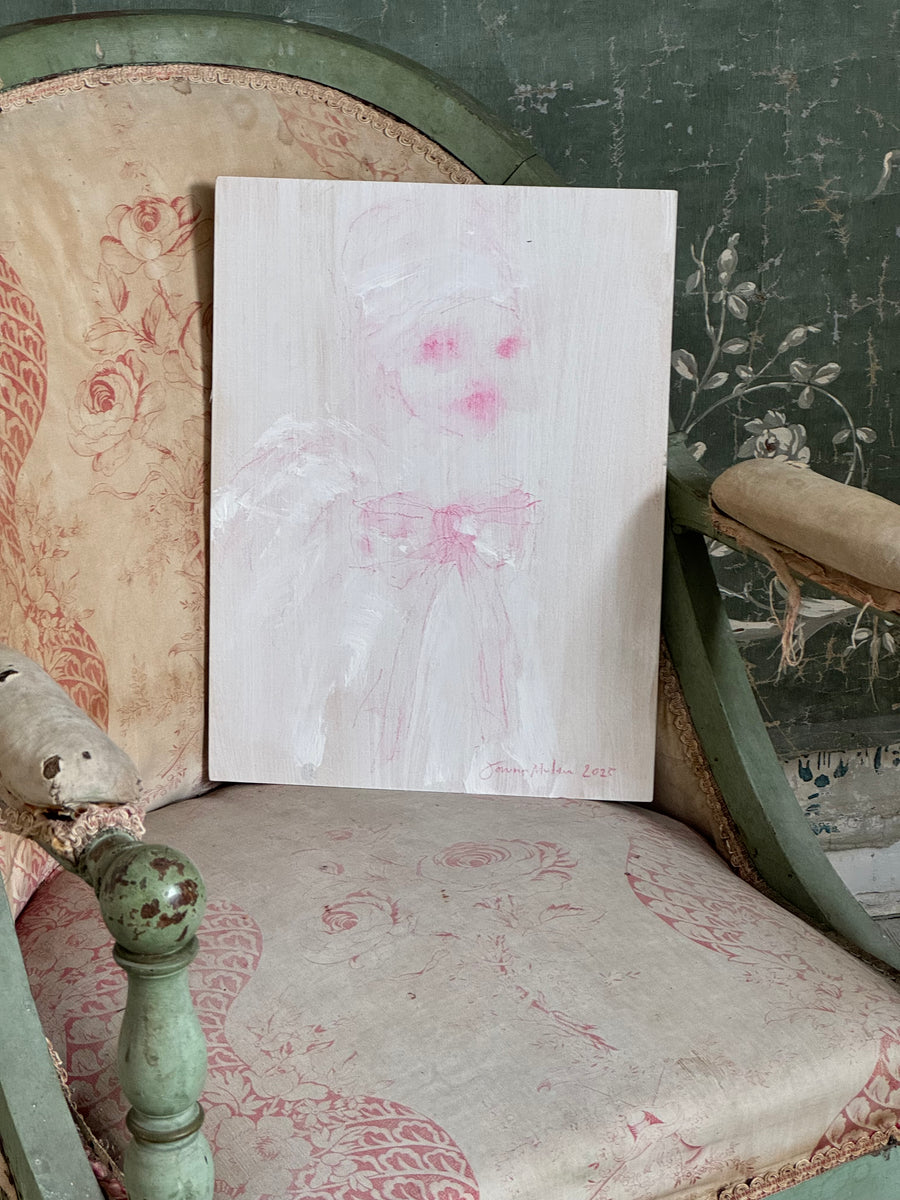 Jorunn Mulen Original Painting - French Pink Bow