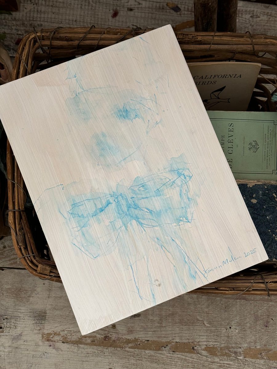 Jorunn Mulen Original Painting - Blue Bow