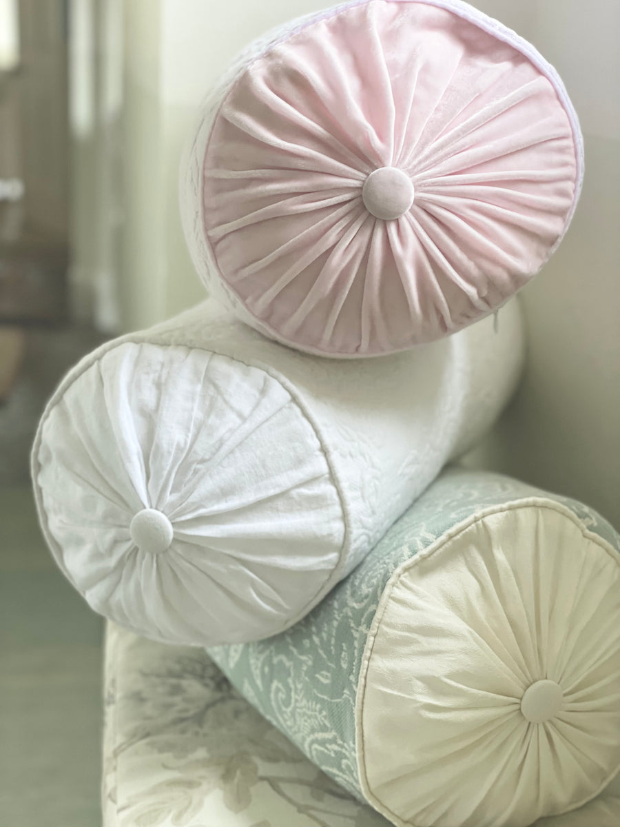 Rose Matelassé Pink Bolster Pillow