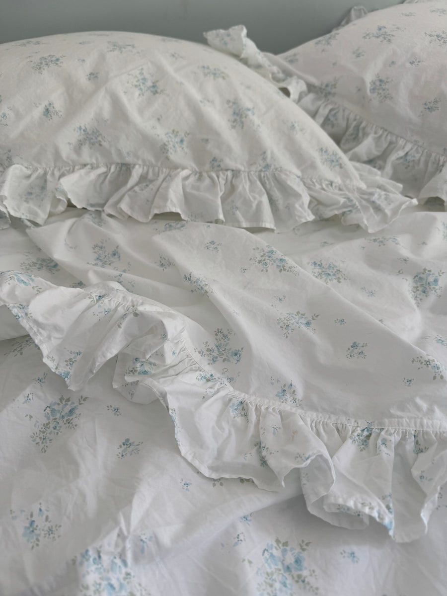 Blue Rosabelle Poplin Sheets