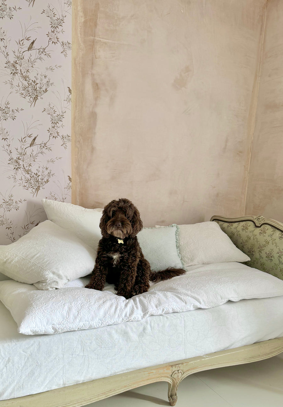 White Rose Matelasse Sofa Topper