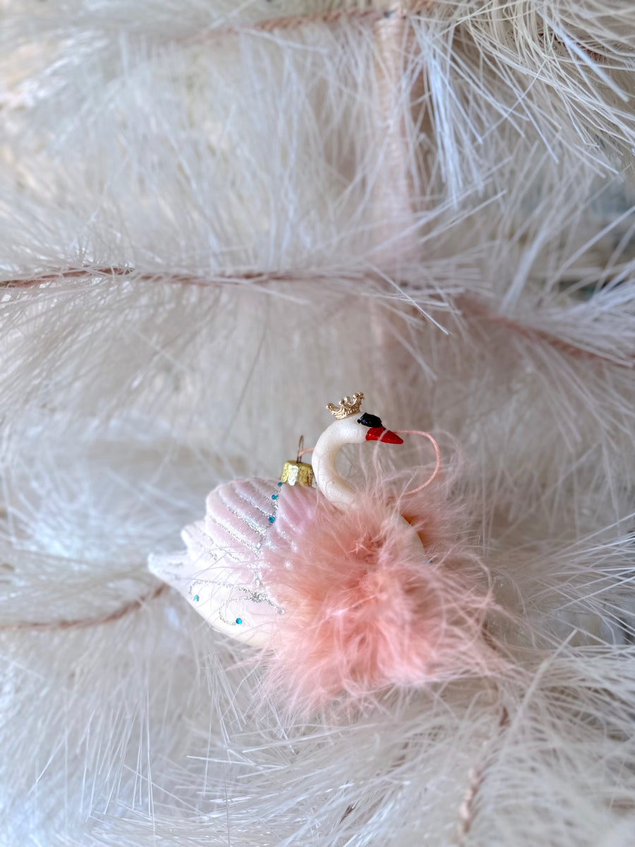 Crowned Swan Ornaments - 3 Piece Set