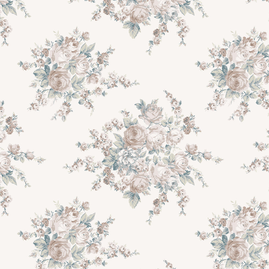 Rose Blossom Teal Pillow