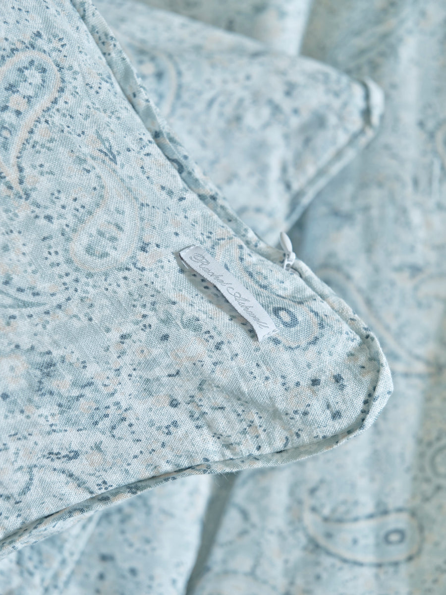 Paisley Blue Linen Bedding