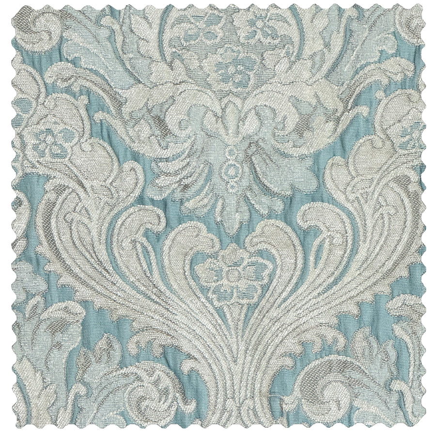 Pearl Blue Chenille Damask Swatch