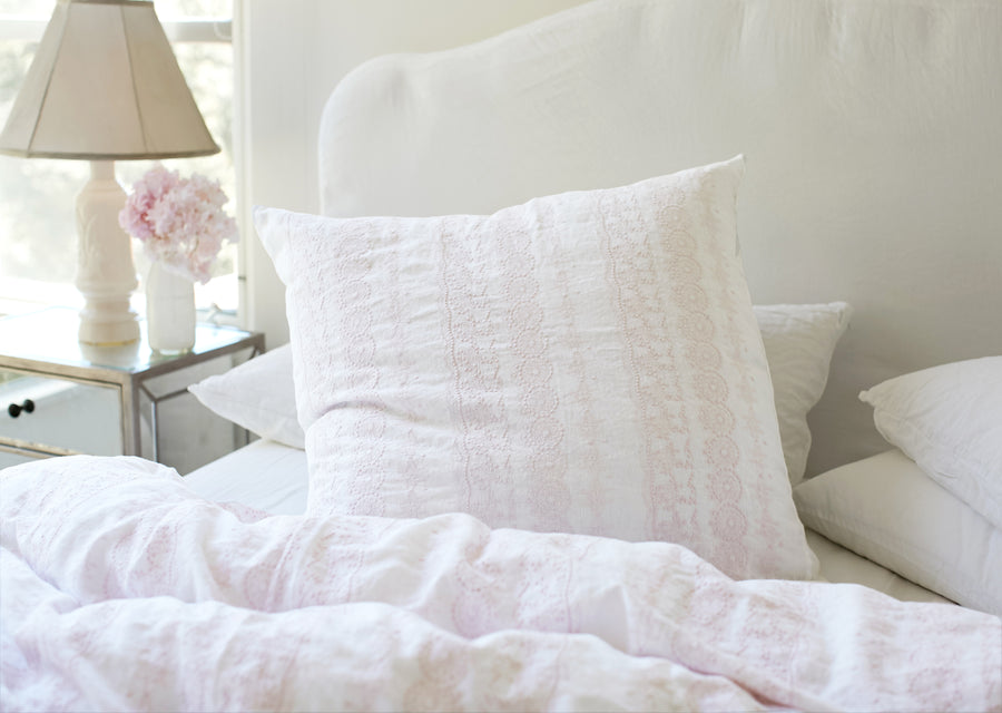 Boho Pink Embroidered Bedding