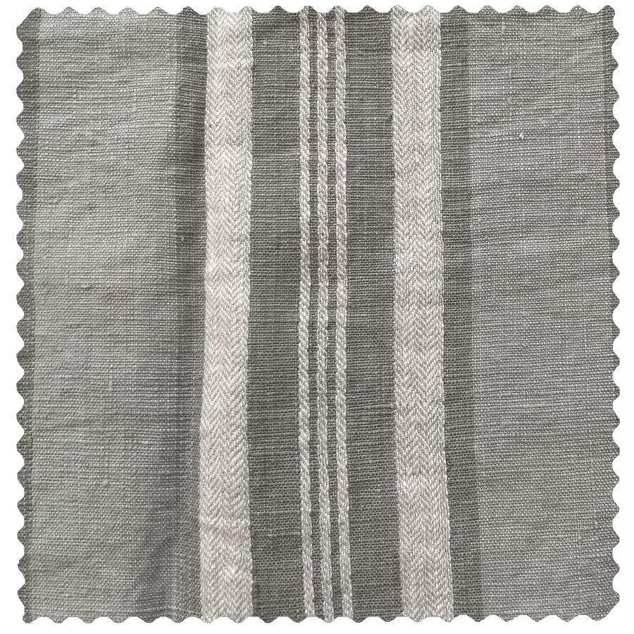 Puckered Stripe Teal Linen