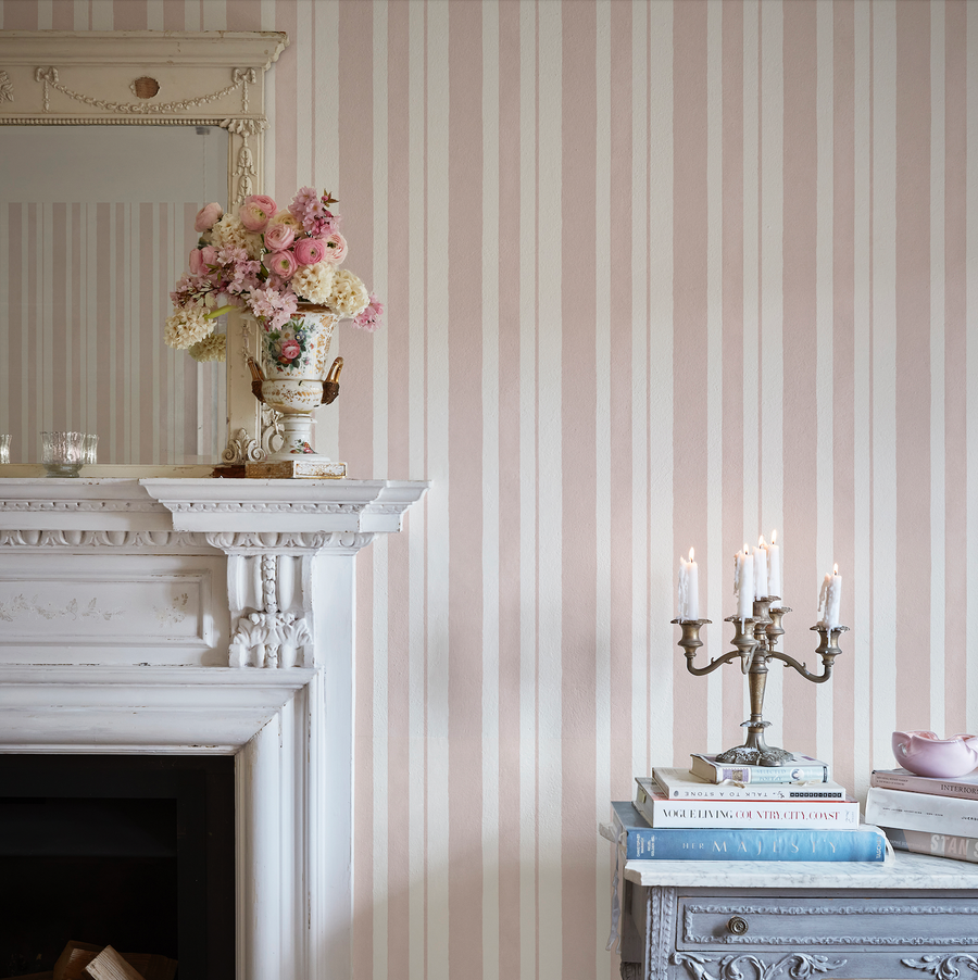 Watercolour Stripe Pink Wallpaper