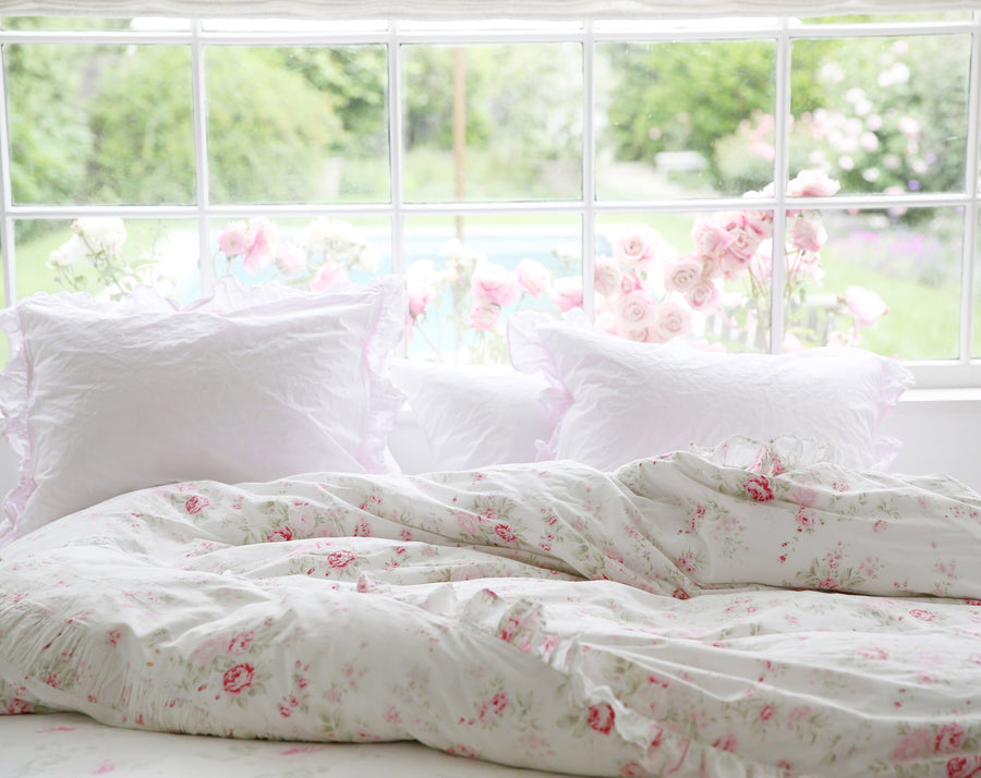 Wildflower Bedding  White Ruffled Bedding with Floral Print – Rachel  Ashwell Shabby Chic Couture