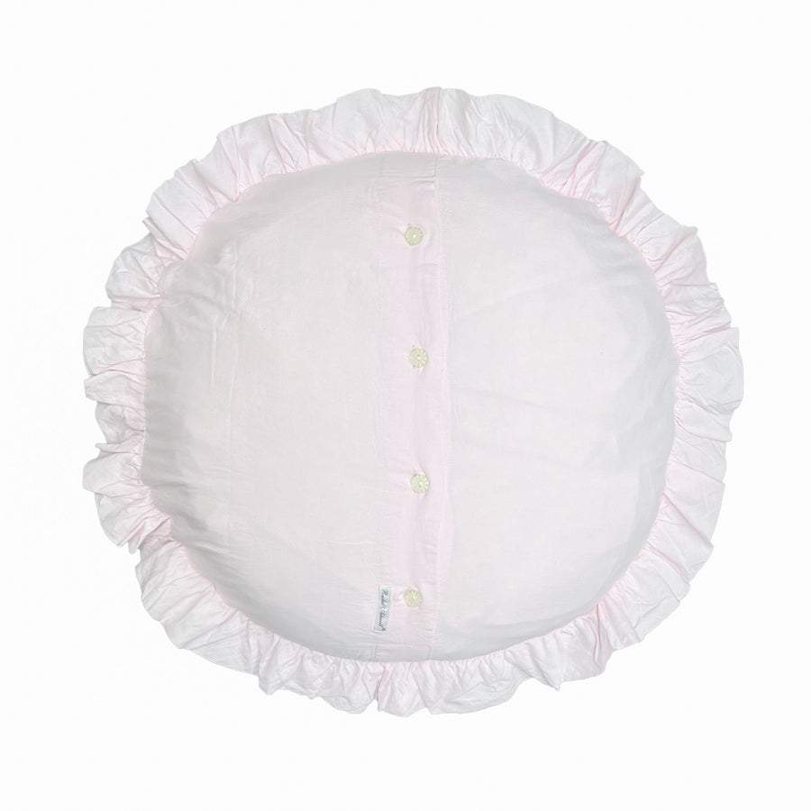 Sugarplum Pink Petticoat Round Cotton Pillow