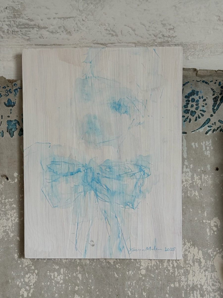 Jorunn Mulen Original Painting - Blue Bow