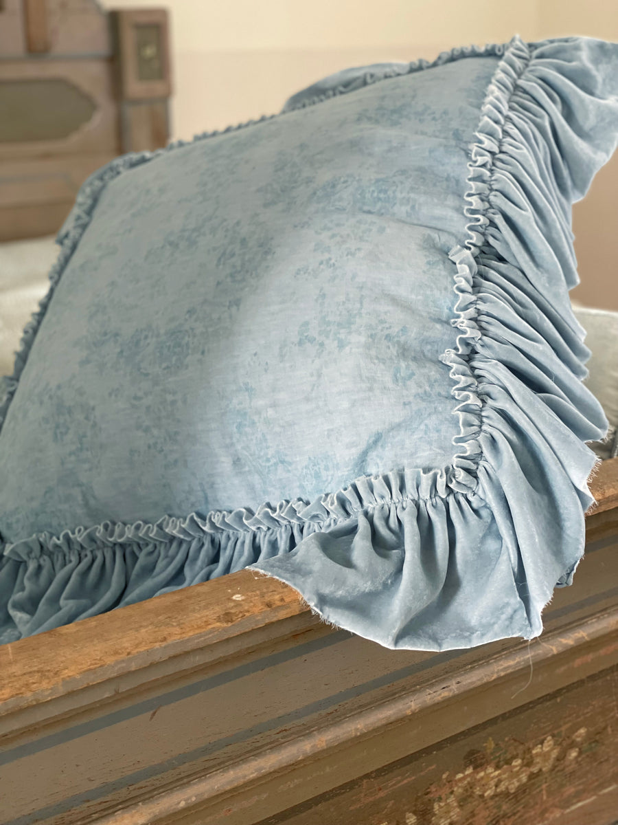 Watermark Overdye Blue Velvet  Euro Pillow