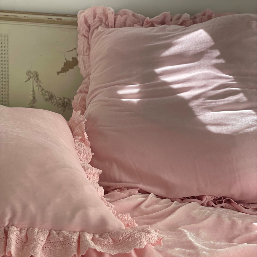 Pink Petticoat Velvet Euro Pillow