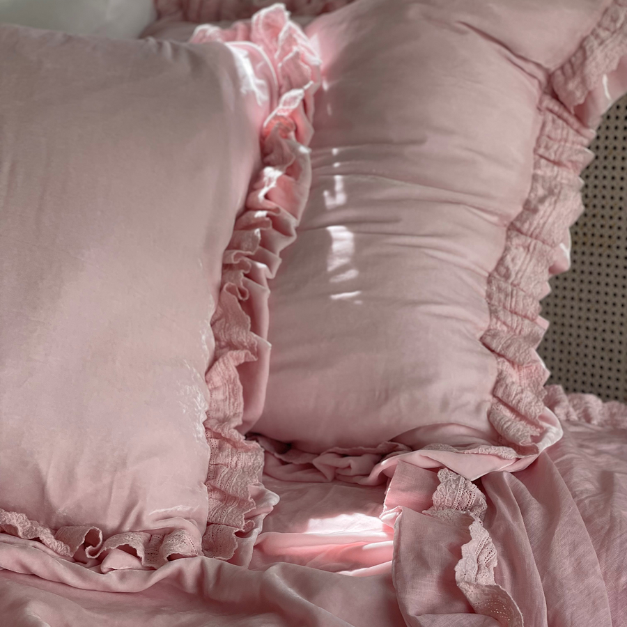 Pink Petticoat Velvet Euro Pillow