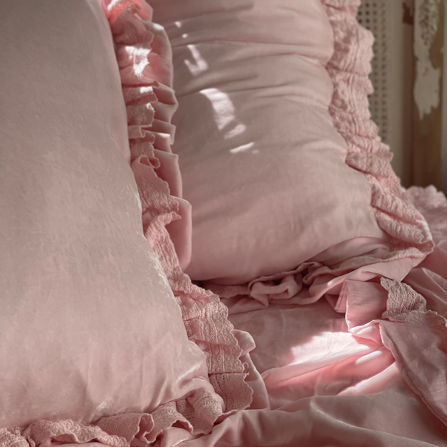 Pink Petticoat Velvet Euro Pillow