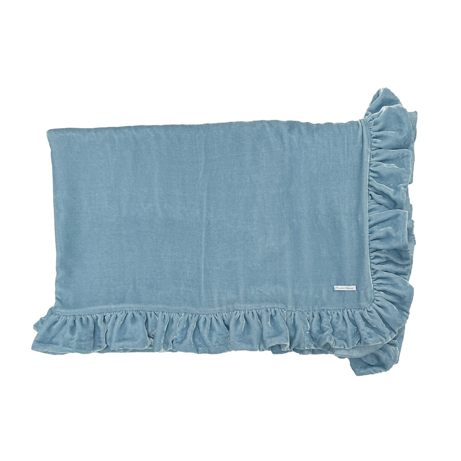 Watermark Overdye Blue Velvet Throw