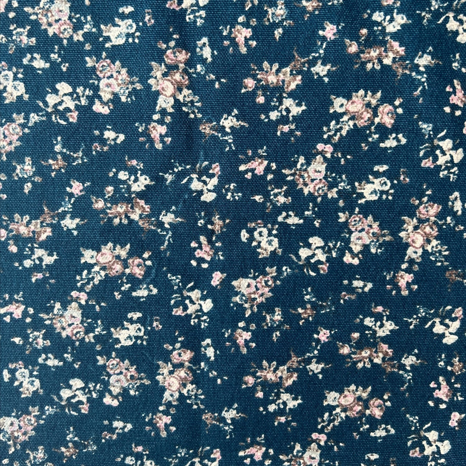 Georgie Ditsy Indigo Double Sided Linen