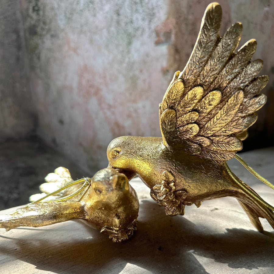Gold-Winged Dove Ornaments - 2 Piece Set