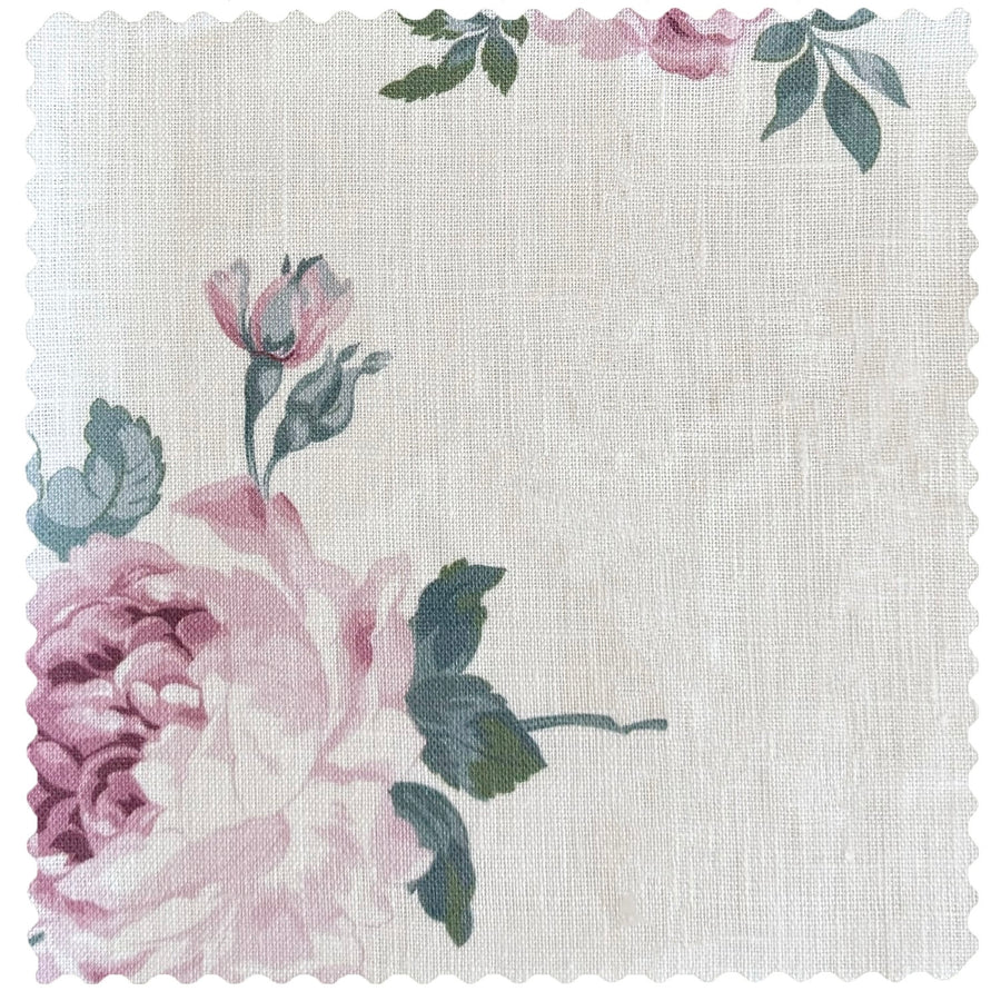 Rose Majesty Oyster Linen Fabric Swatch