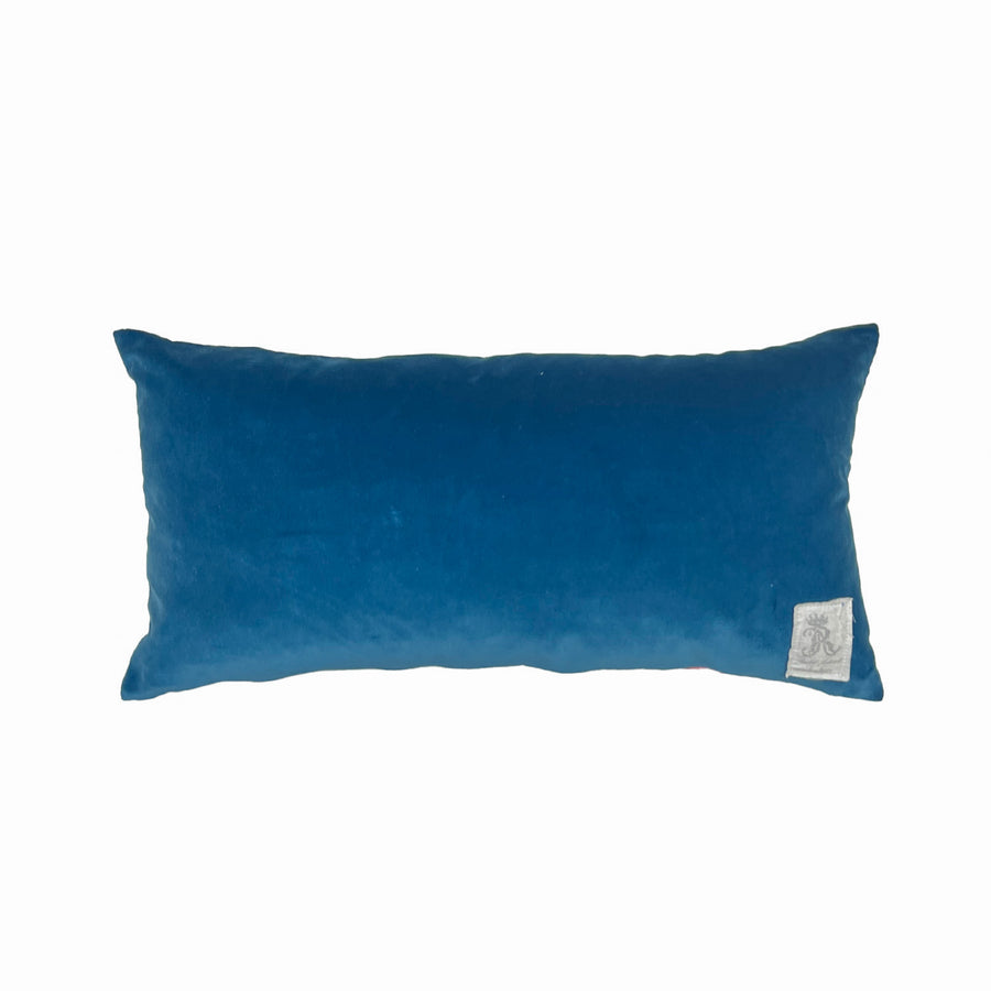 Rococo Rose Aqua Vintage Pillow - M