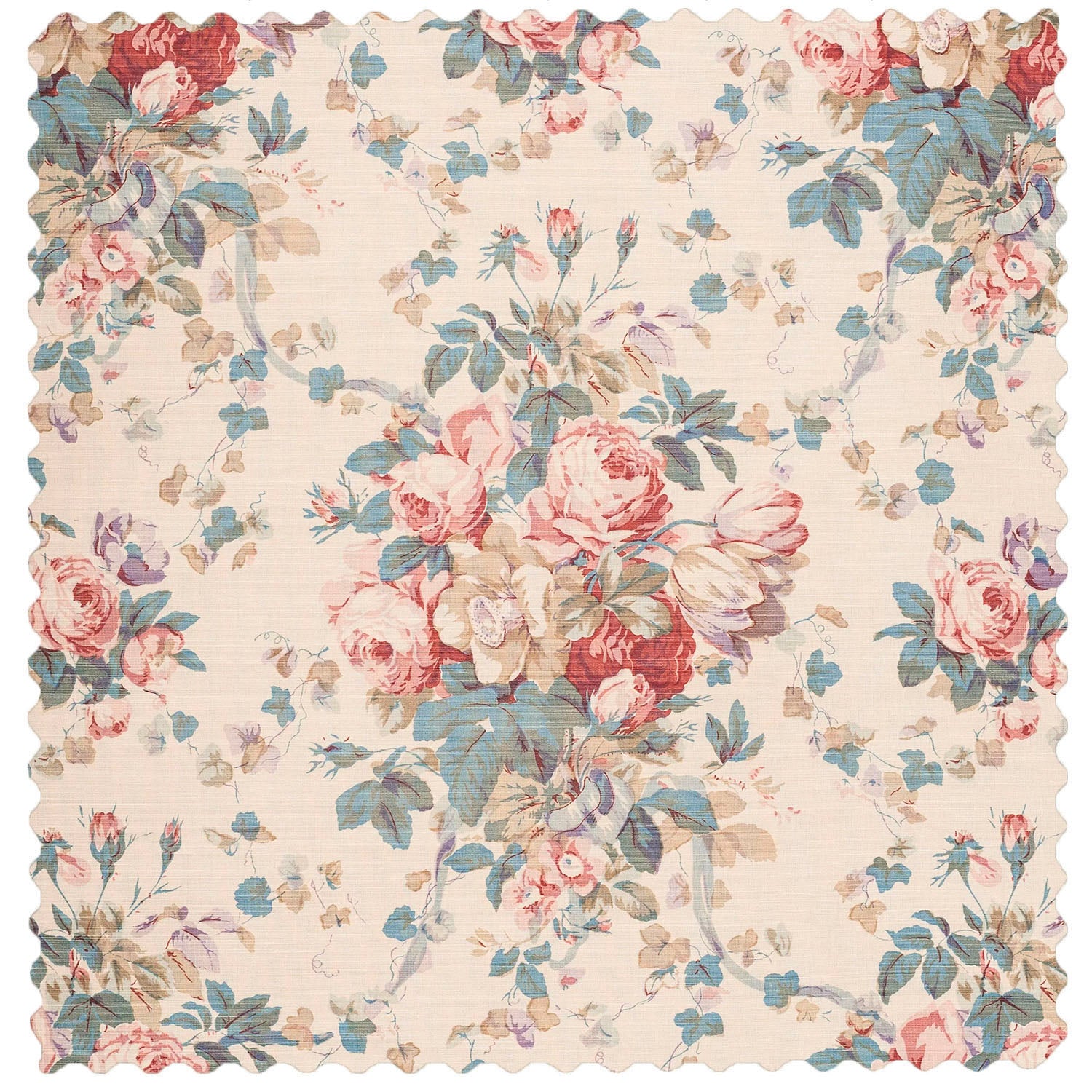 Faded Blue on Beige