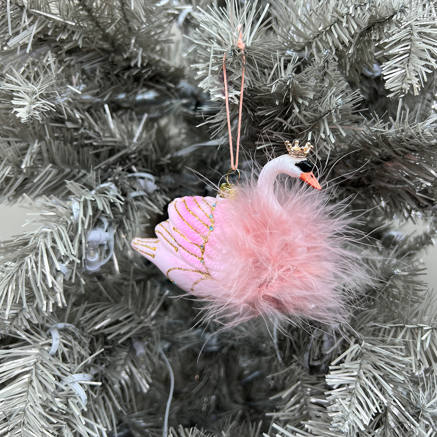 Crowned Swan Ornaments - 3 Piece Set