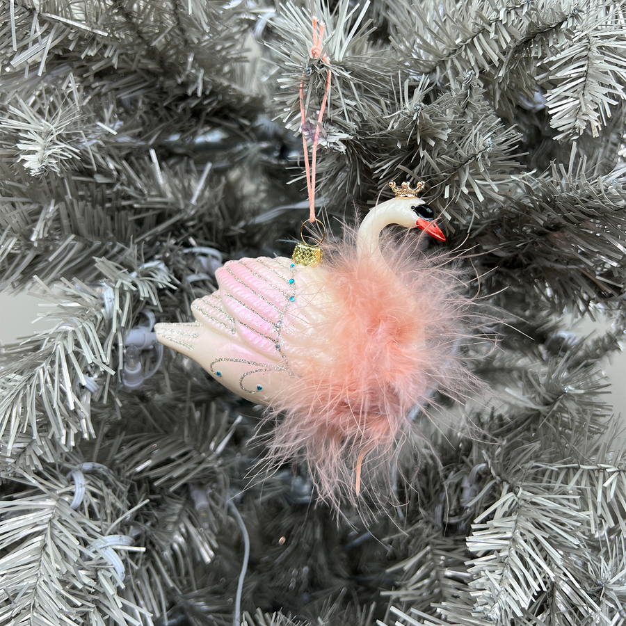 Crowned Swan Ornaments - 3 Piece Set