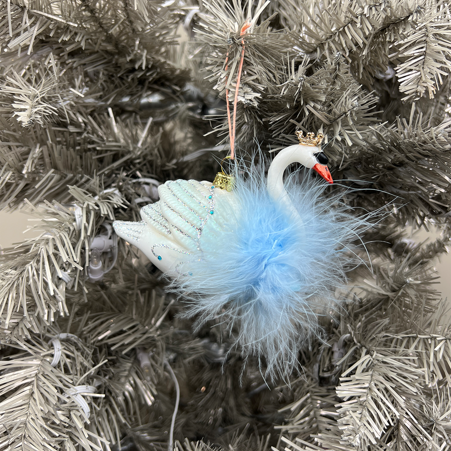 Crowned Swan Ornaments - 3 Piece Set