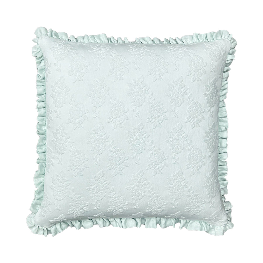 Teal Rose Matelasse Pillow