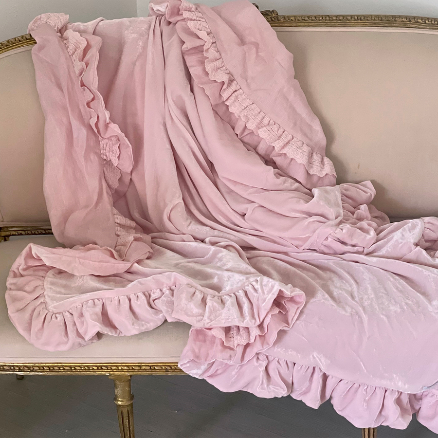 Pink Petticoat Velvet Throw