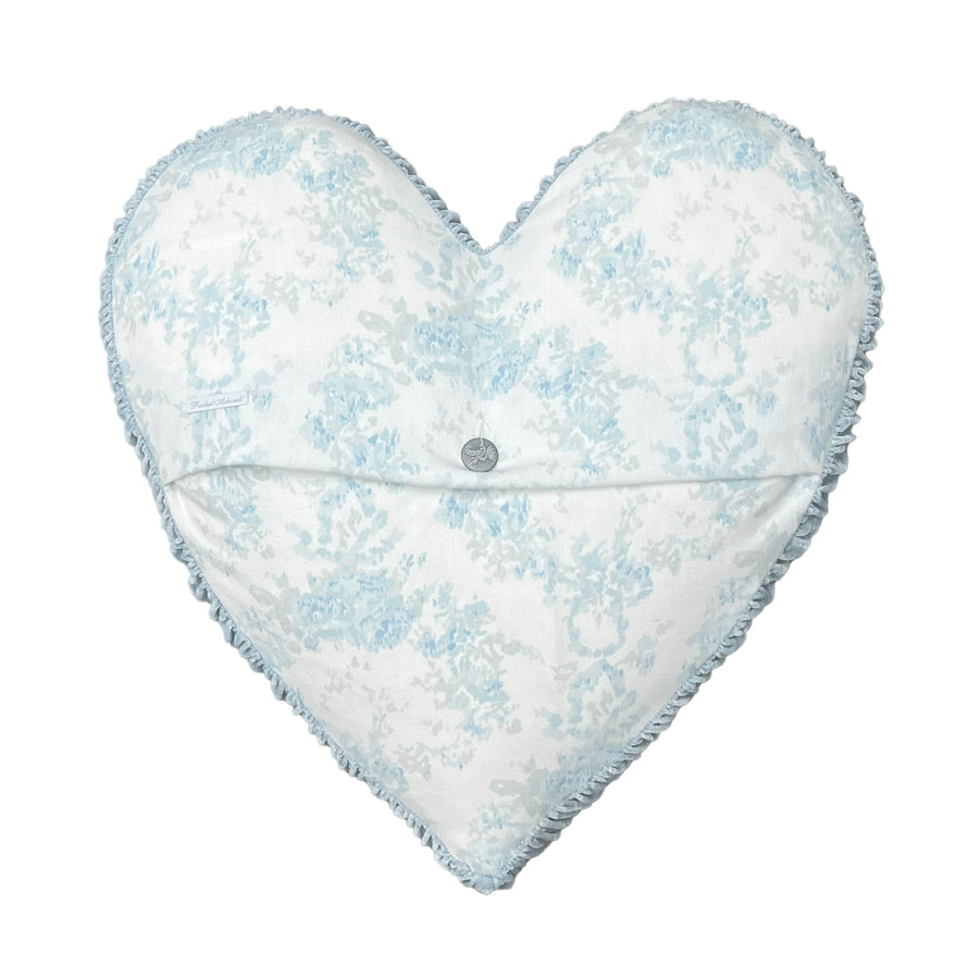 Blue Watermark Heart Pillow