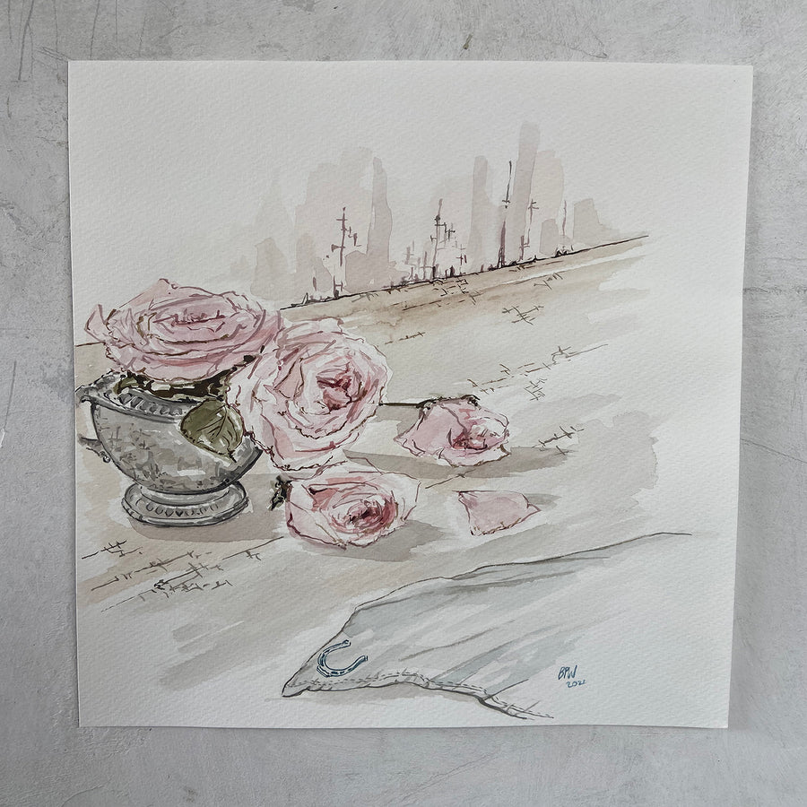 Ben Peck-Whiston Original Painting - Falling Roses